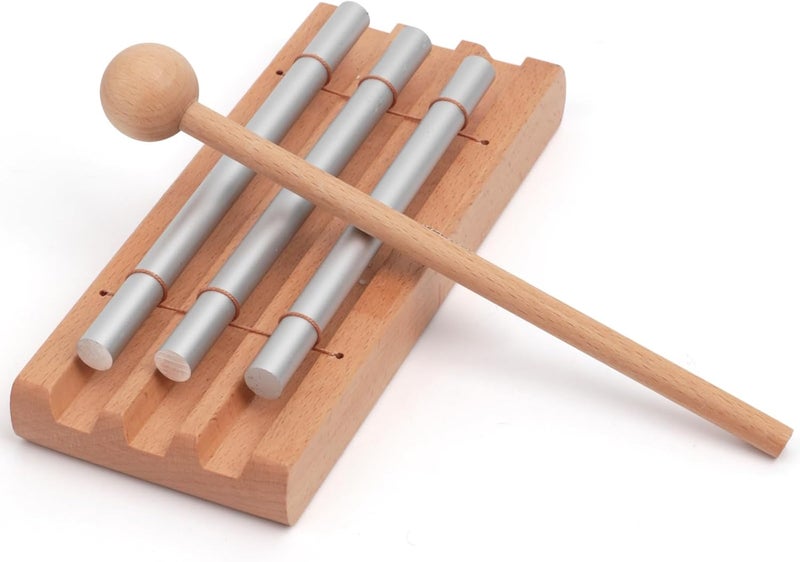 Aemrovi 3-Tone Hand Chime with Mallet - Handheld Percussion Instrument with Mallet for Mindfulness, Yoga, Classroom Management and Focus Training - Image 5